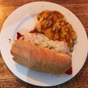 Winston's Cafe - This is the Meatball Sub Entree Special with mashed potatoes and gravy for the side. Photo taken October 27, 2025. - New American Near Me - Chesapeake, Virginia Winston's Cafe - This is the Meatball Sub Entree Special with mashed potatoes and gravy for the side. Photo taken October 27, 2025. - New American Near Me - Chesapeake, Virginia