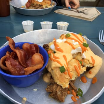 Biscuit Head - Brisket Biscuit w/side of bacon of the day! - Bakeries Near Me - Asheville, North Carolina