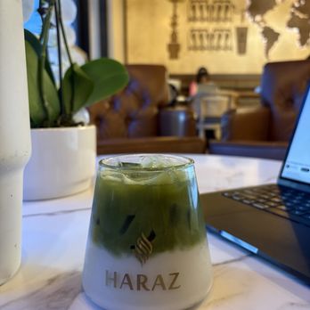 Haraz Coffee House - Iced Matcha latte - Desserts Near Me - Folsom, California Haraz Coffee House - Iced Matcha latte - Desserts Near Me - Folsom, California