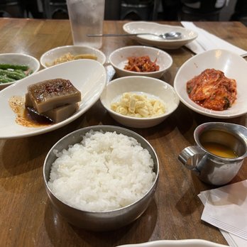 Five Senses - Banchan (and the egg yolk on the side for the kimchi rice) - Korean Near Me - New York, New York Five Senses - Banchan (and the egg yolk on the side for the kimchi rice) - Korean Near Me - New York, New York