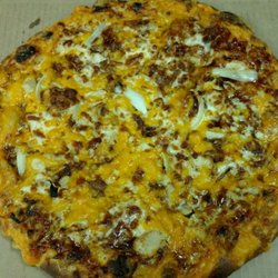 Momma's Boy - BBQ Chicken Pizza on a Hand Tossed Crust. Dough made from scratch on-site.