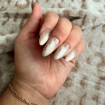 Double OO Nails & Spa - cat eye over nude gel - Nail Salons Near Me - Corona, California