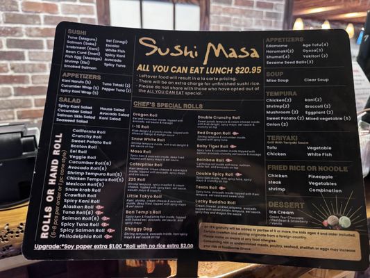 Menu photo 2 Sushi Masa Houston, TX Menu photo 2 Sushi Masa Houston, TX