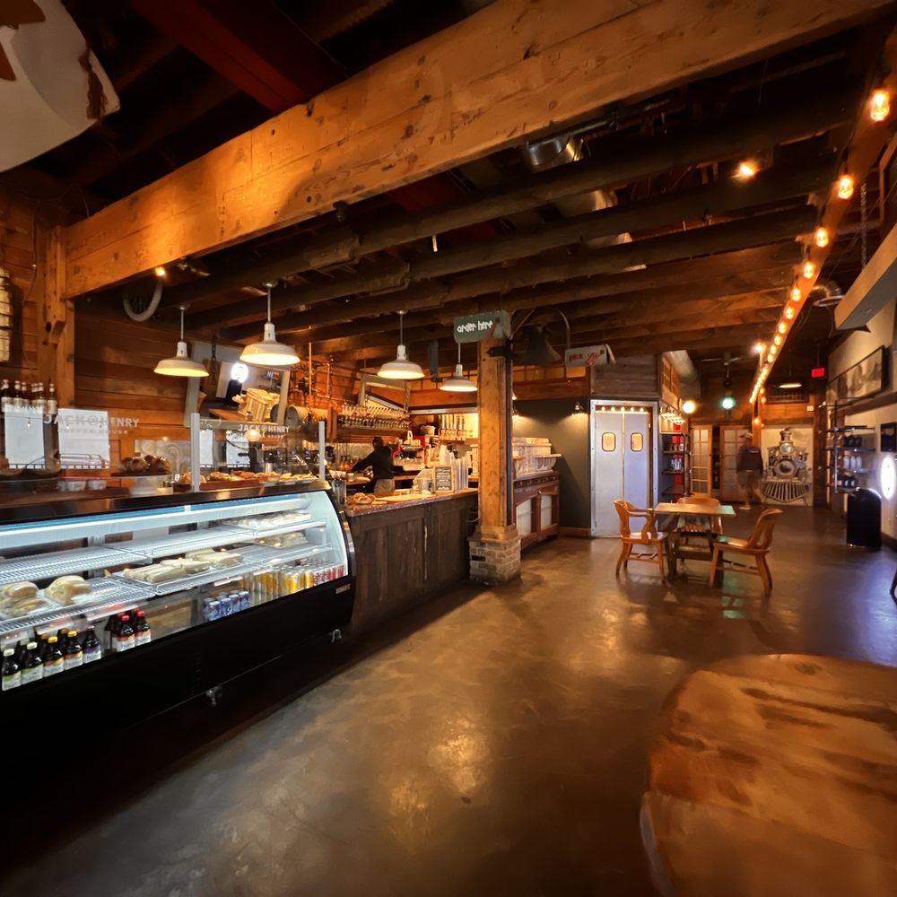 the inside of a restaurant