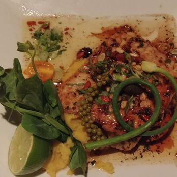 La Brochette Bistro Seafood and Grill - Pancetta fish, AMAZING with mashed potatoes - French Near Me - Hollywood, Florida La Brochette Bistro Seafood and Grill - Pancetta fish, AMAZING with mashed potatoes - French Near Me - Hollywood, Florida
