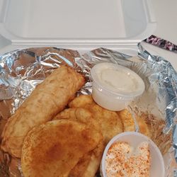 Birdies - Buffalo chicken egg roll and fried potato perogies were so good!