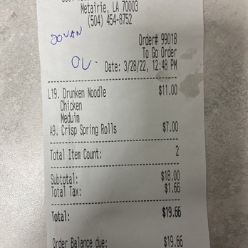 Thai Zaap Cafe - Receipt - Thai Near Me - Metairie, Louisiana Thai Zaap Cafe - Receipt - Thai Near Me - Metairie, Louisiana