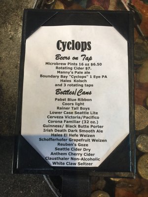 Menu photo 5 Cyclops Cafe and Lounge Seattle, WA