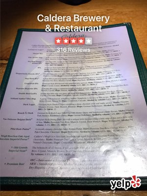 Menu photo 5 Caldera Brewery & Restaurant Ashland, OR