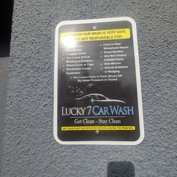Lucky 7 Car Wash - Here's what they're not responsible for - Car Wash Near Me - Henderson, Nevada