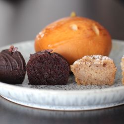 Suzu’s Bakery - Mini Chocolate Okara Cake ($2), Mini Pumpkin Spice Okara Cake ($2), Kabocha Pan ($4)