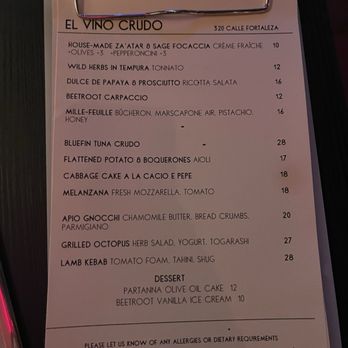 El Vino Crudo - Food menu - Wine Bars Near Me - San Juan, Puerto Rico El Vino Crudo - Food menu - Wine Bars Near Me - San Juan, Puerto Rico