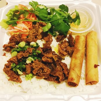 Pho Vina - Charbroiled beef over rice with eggrolls - Vietnamese Near Me - Anaheim, California