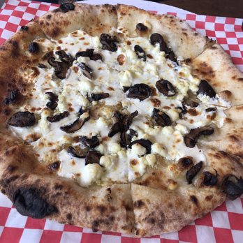 Boxcar Bar + Arcade - Mushroom truffle pizza with goat cheese - Bars Near Me - Greensboro, North Carolina