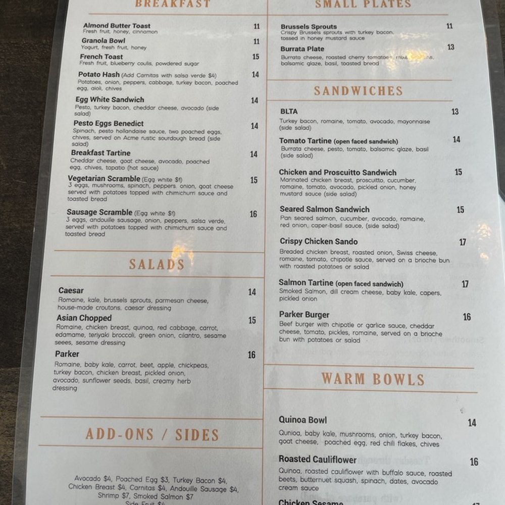 Parker Potrero - Menu July 2023 - New American Near Me - San Francisco, California Parker Potrero - Menu July 2023 - New American Near Me - San Francisco, California