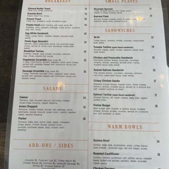 Parker Potrero - Menu July 2023 - New American Near Me - San Francisco, California Parker Potrero - Menu July 2023 - New American Near Me - San Francisco, California
