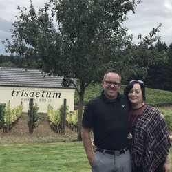 Black Pine Tours - Owners Andrew and Janell enjoying a beautiful day at Trisaetum.