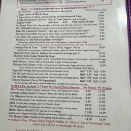 Breakfast menu - the item names made us giggle Breakfast menu - the item names made us giggle