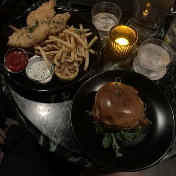 The Botanist - Shrimp burger fish and chips - Cocktail Bars Near Me - Bakersfield, California
