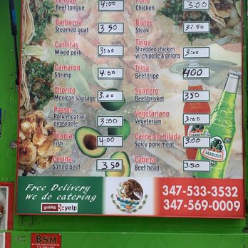 Tacos el Chicken - Menu - Food Trucks Near Me - Brooklyn, New York