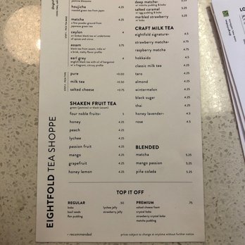Eightfold Tea Shoppe - Menu - Bubble Tea Near Me - Costa Mesa, California Eightfold Tea Shoppe - Menu - Bubble Tea Near Me - Costa Mesa, California