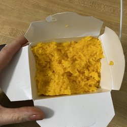 Bardonia Oriental - I have never seen "fried rice" that looks like this before. This is yellow rice