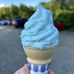 Buck's Soft Serve - Kids size cone (blue cotton candy soft serve)