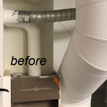 Main Air - before pictureGE 1958 unit single stage 80%, 64,000 btu - Heating & Air Conditioning/HVAC Near Me - San Bruno, California