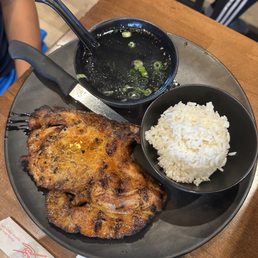 Grilled Pork Chops/ Biing Moo (gf) with rice Grilled Pork Chops/ Biing Moo (gf) with rice