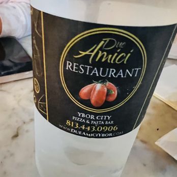 Due Amici Pizza & Pasta Bar - Water bottle - Pizza Near Me - Tampa, Florida