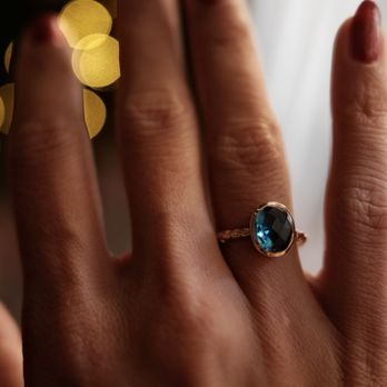 Geoffrey's Diamonds & Goldsmith - London Blue Topaz in Rose Gold - Jewelry Repair Near Me - Campbell, California Geoffrey's Diamonds & Goldsmith - London Blue Topaz in Rose Gold - Jewelry Repair Near Me - Campbell, California