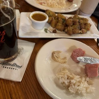 Adams Street Brewery - Sausages with cabbage. Baked cheese balls. German beer. - Breweries Near Me - Chicago, Illinois Adams Street Brewery - Sausages with cabbage. Baked cheese balls. German beer. - Breweries Near Me - Chicago, Illinois