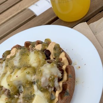 The Hidden Kitchen - Carnitas street waffle and mimosa! - Juice Bars & Smoothies Near Me - Cayucos, California The Hidden Kitchen - Carnitas street waffle and mimosa! - Juice Bars & Smoothies Near Me - Cayucos, California