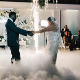 First dance in the clouds with sparklers First dance in the clouds with sparklers