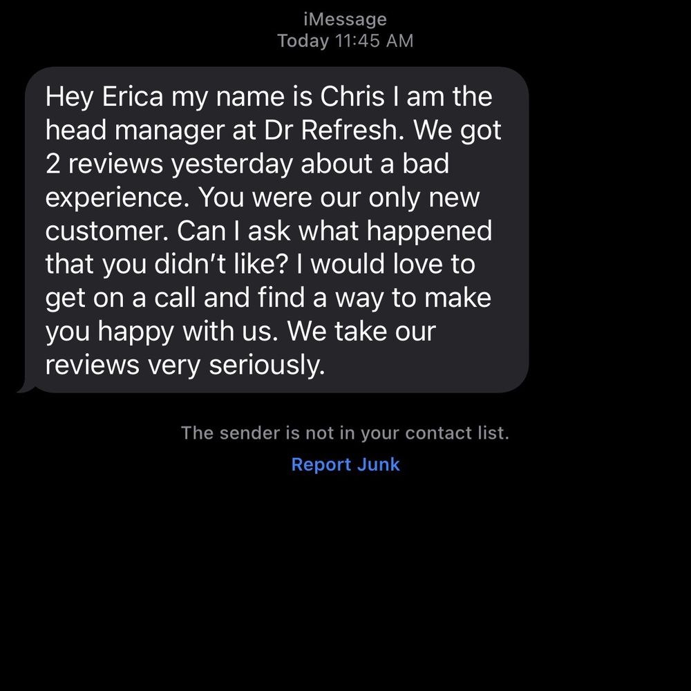 Refresh Med Spa - Was harassed after by text and I did NOT consent to be personally contacted. - Medical Spas Near Me - West Hollywood, California Refresh Med Spa - Was harassed after by text and I did NOT consent to be personally contacted. - Medical Spas Near Me - West Hollywood, California