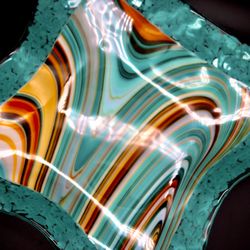 Brazos Glassworks - Glass fixed fruit dish handmade 2020