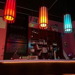 Pelican to Mars: Pet Friendly Bar - Bar wall on day one soft opening.