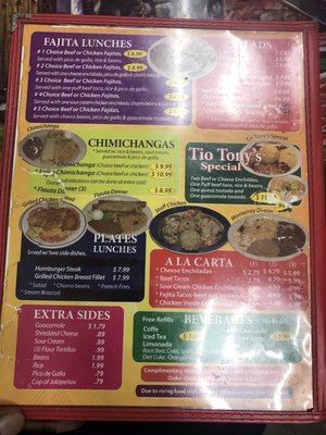 Menu photo 3 Tio Tony's Mexican Restaurant Midlothian, TX