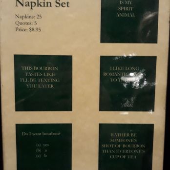 Buffalo Trace Distillery - Love the phrases on napkins - Distilleries Near Me - Frankfort, Kentucky Buffalo Trace Distillery - Love the phrases on napkins - Distilleries Near Me - Frankfort, Kentucky
