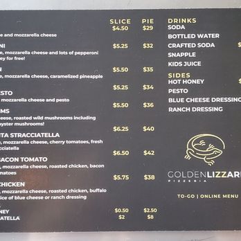 Golden Lizzard Pizza - Menu - Pizza Near Me - Miami, Florida Golden Lizzard Pizza - Menu - Pizza Near Me - Miami, Florida