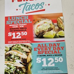 Poncho's Tacos - Menu