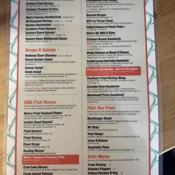 Nick's - Menu - Seafood Near Me - Virginia Beach, Virginia