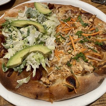 California Pizza Kitchen - 1/2 Thai Chicken, and 1/2 California Club - Pizza Near Me - Des Peres, Missouri California Pizza Kitchen - 1/2 Thai Chicken, and 1/2 California Club - Pizza Near Me - Des Peres, Missouri