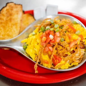 Windhill Pancake Parlor - a red plate with a spoon on it - Breakfast & Brunch Near Me - McHenry, Illinois Windhill Pancake Parlor - a red plate with a spoon on it - Breakfast & Brunch Near Me - McHenry, Illinois