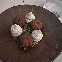 Extra course of financiers and meringue cookies