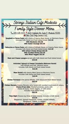 Menu photo 3 Strings Italian Cafe Modesto, CA