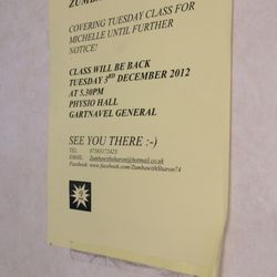 Gartnavel General Hospital - Poster on the wall from 2012 but this is 2017.