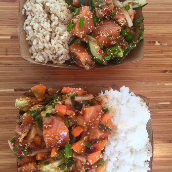 Poke-Poke - Top: salmon poké, bottom: JT's spicy poké - Seafood Near Me - Austin, Texas