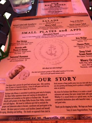 Menu photo 6 Buckeye Lake Winery Thornville, OH
