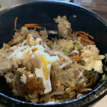 Soy Tofu - Hot Stone Pot Beef Bimbimbap (already mixed up) - Korean Near Me - La Palma, California Soy Tofu - Hot Stone Pot Beef Bimbimbap (already mixed up) - Korean Near Me - La Palma, California